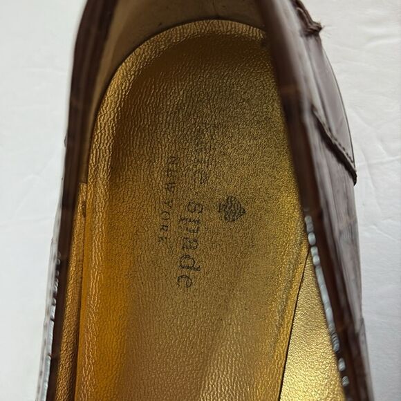 Kate Spade croc embossed patent brown loafer 8 - Picture 4 of 6